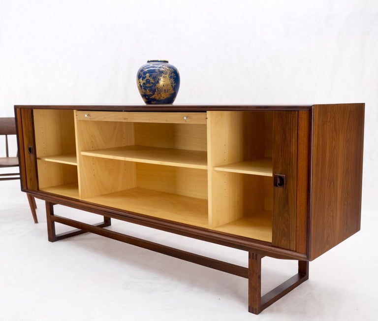 Tambour Doors Rosewood Danish MidCentury Modern Long Credenza Buffet