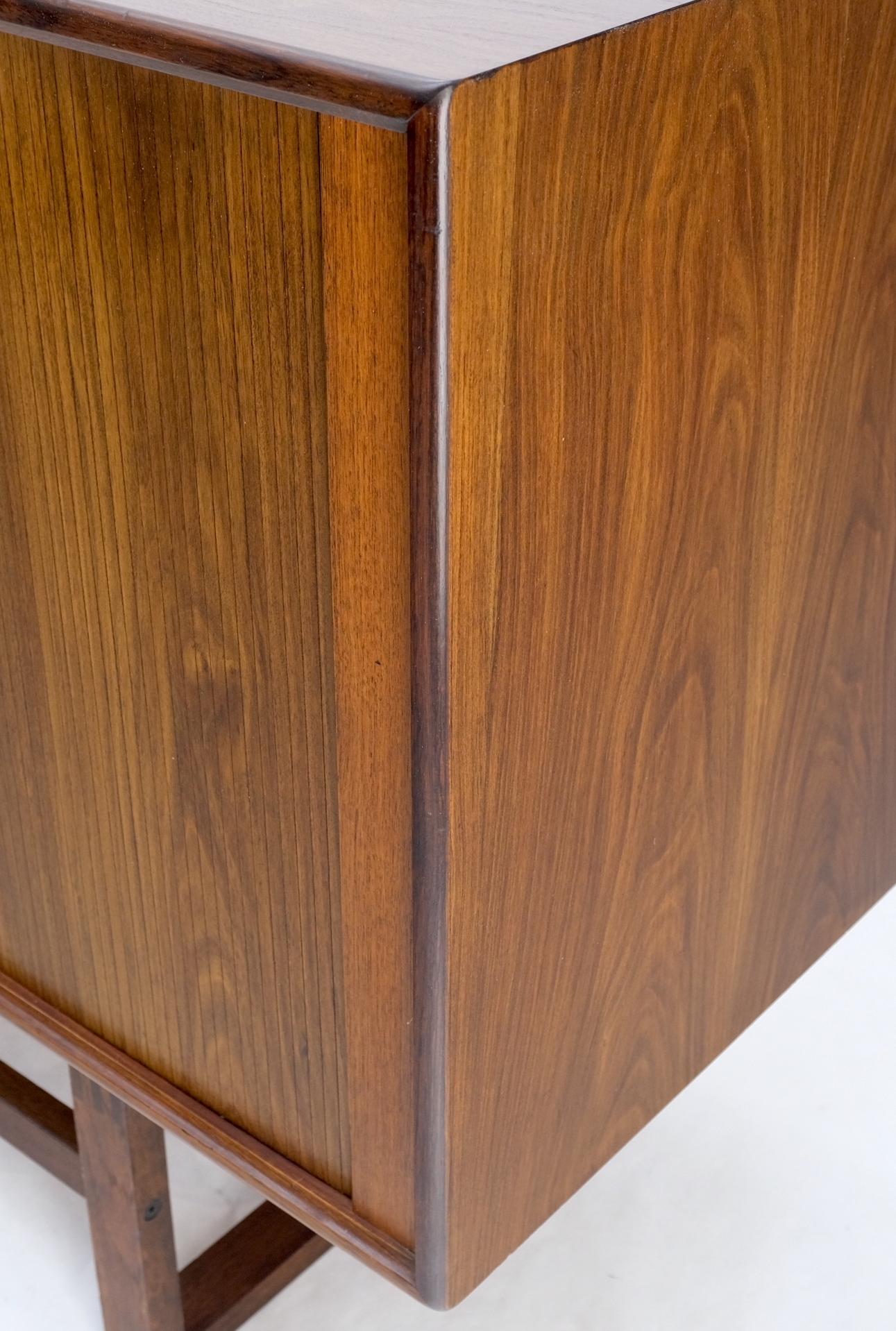 20th Century Tambour Doors Rosewood Danish Mid-Century Modern Long Credenza Buffet Dresser For Sale