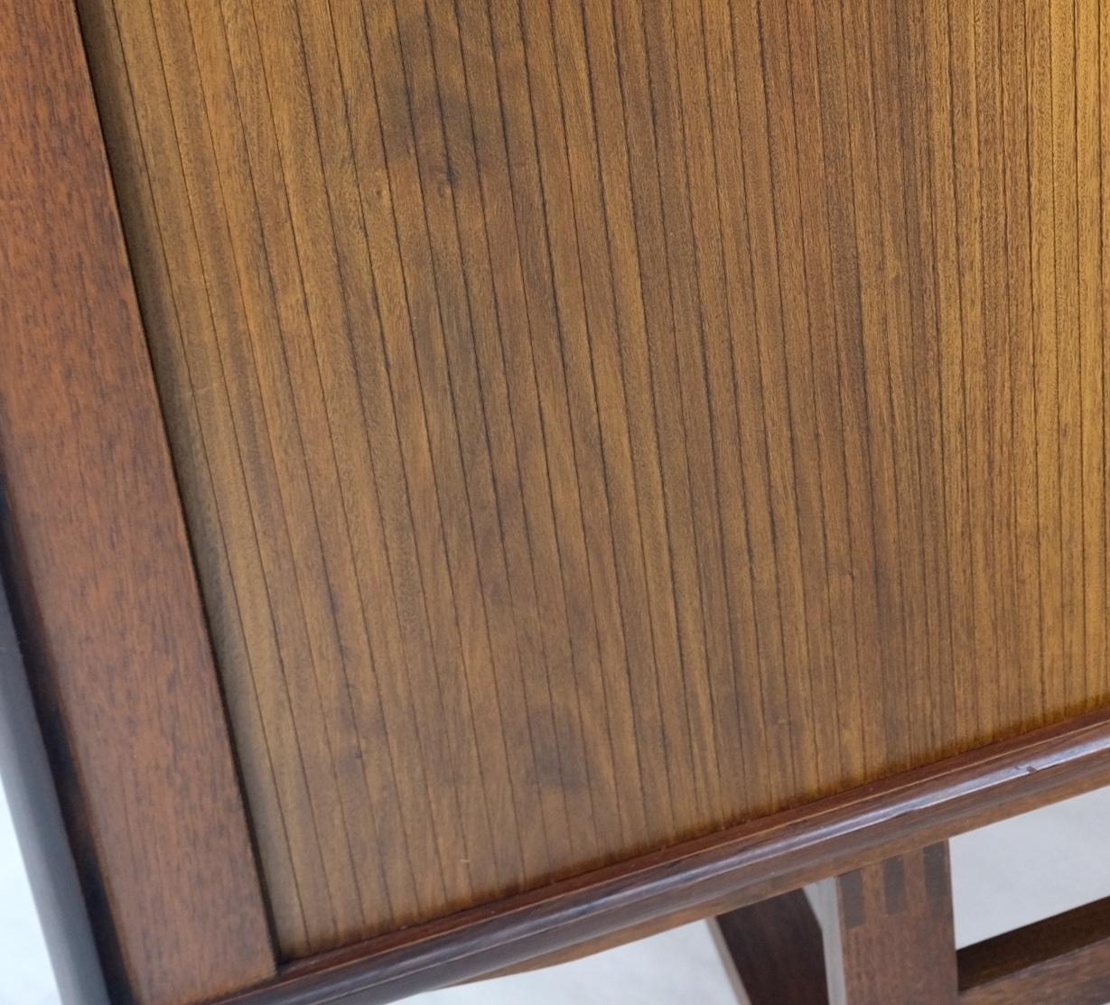 Tambour Doors Rosewood Danish Mid-Century Modern Long Credenza Buffet Dresser For Sale 2