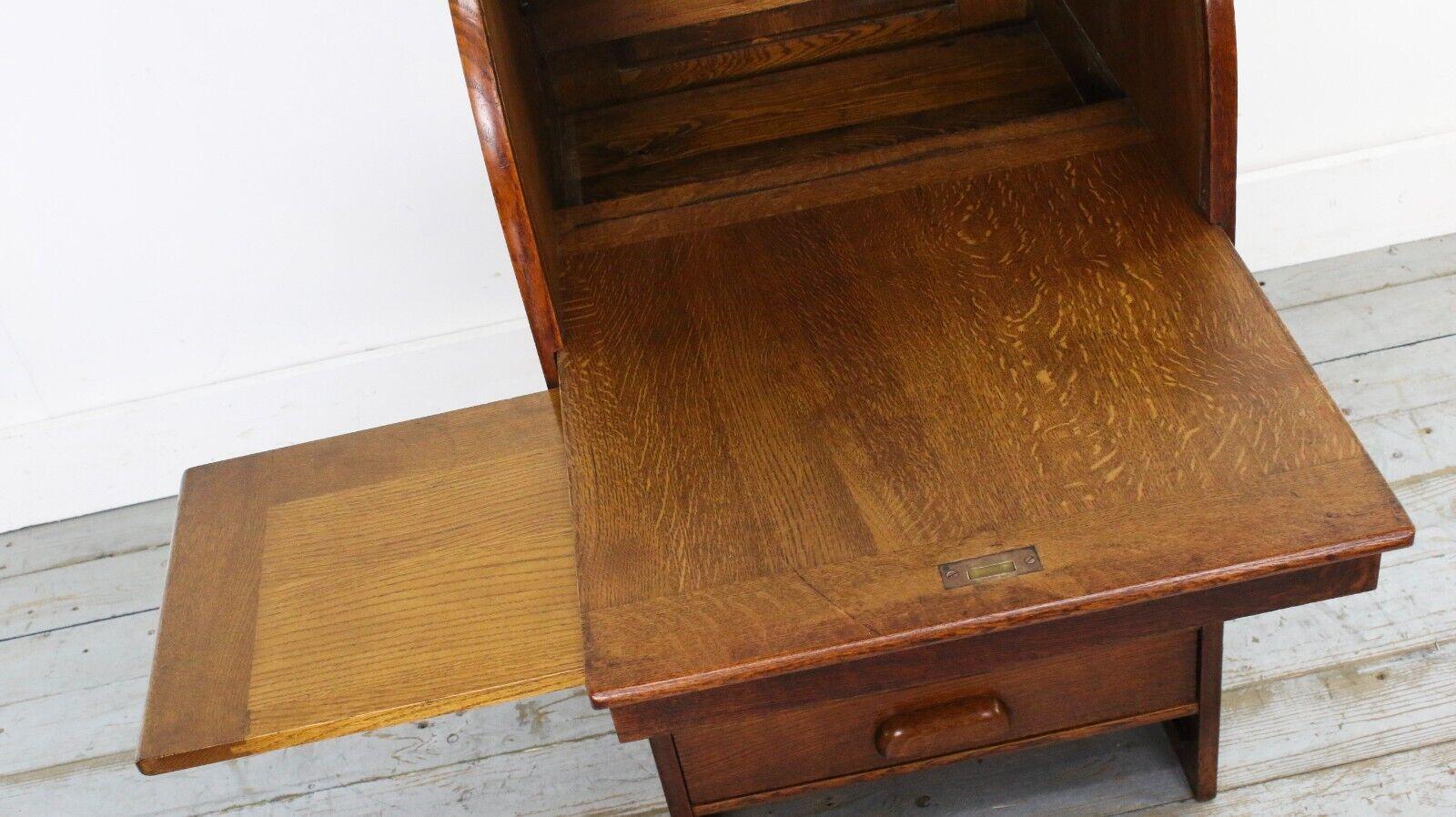 Art Deco Tambour Roll Top Desk