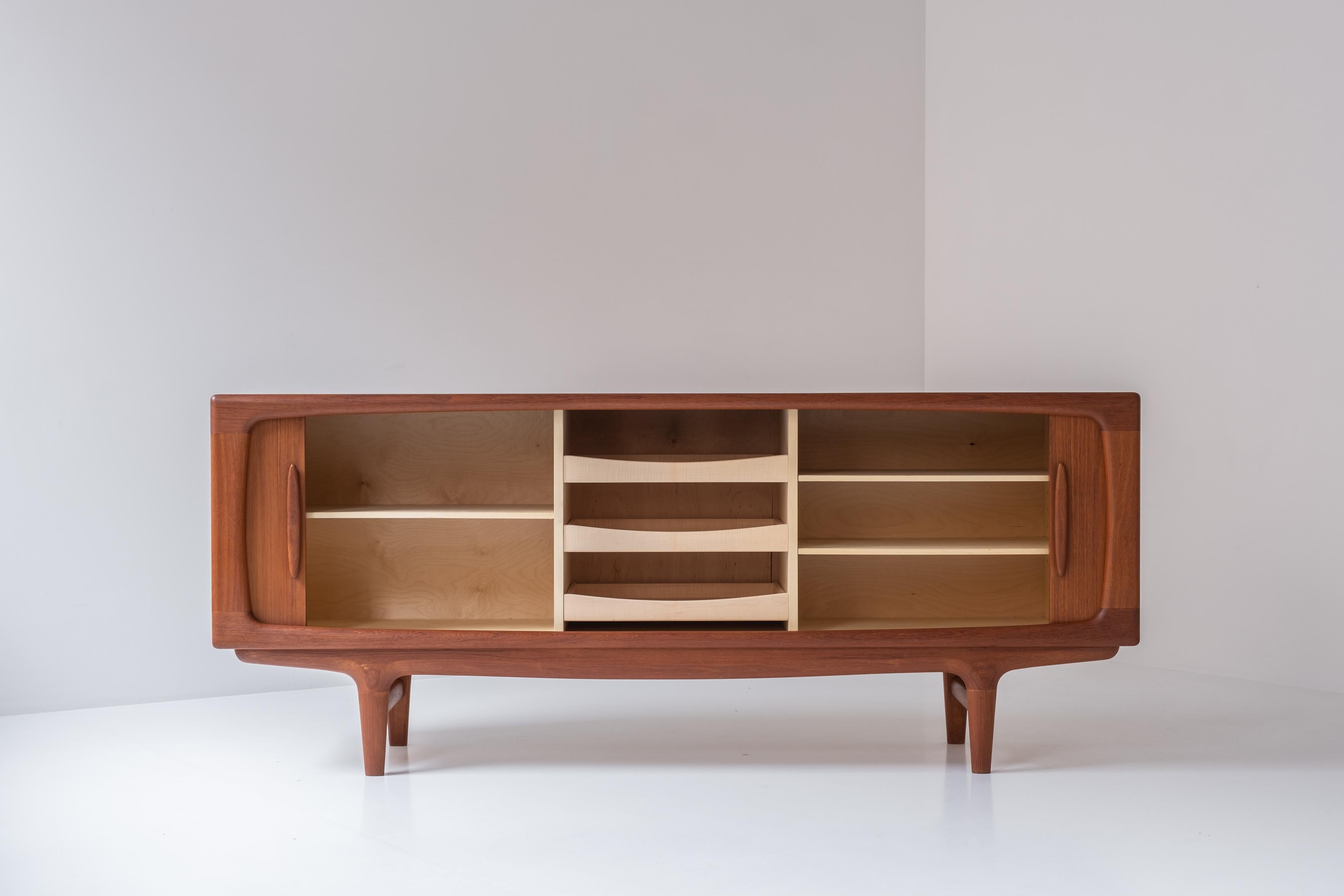 Danish Tambour Sideboard in Teak by Johannes Andersen for Falster, Denmark 1960s