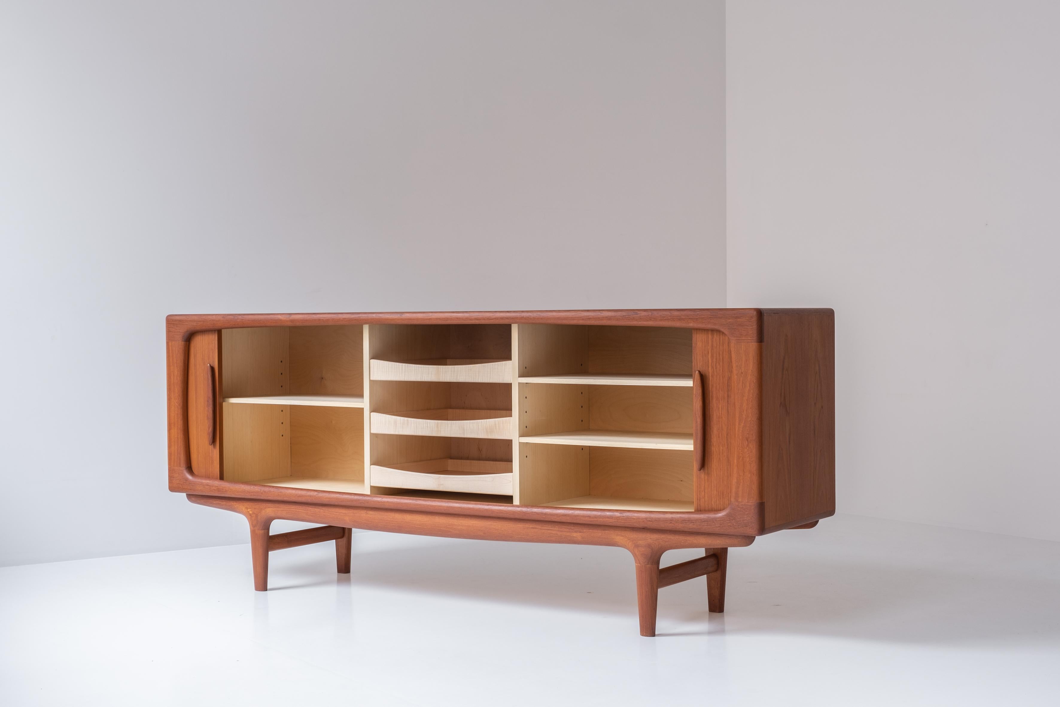 Mid-20th Century Tambour Sideboard in Teak by Johannes Andersen for Falster, Denmark 1960s