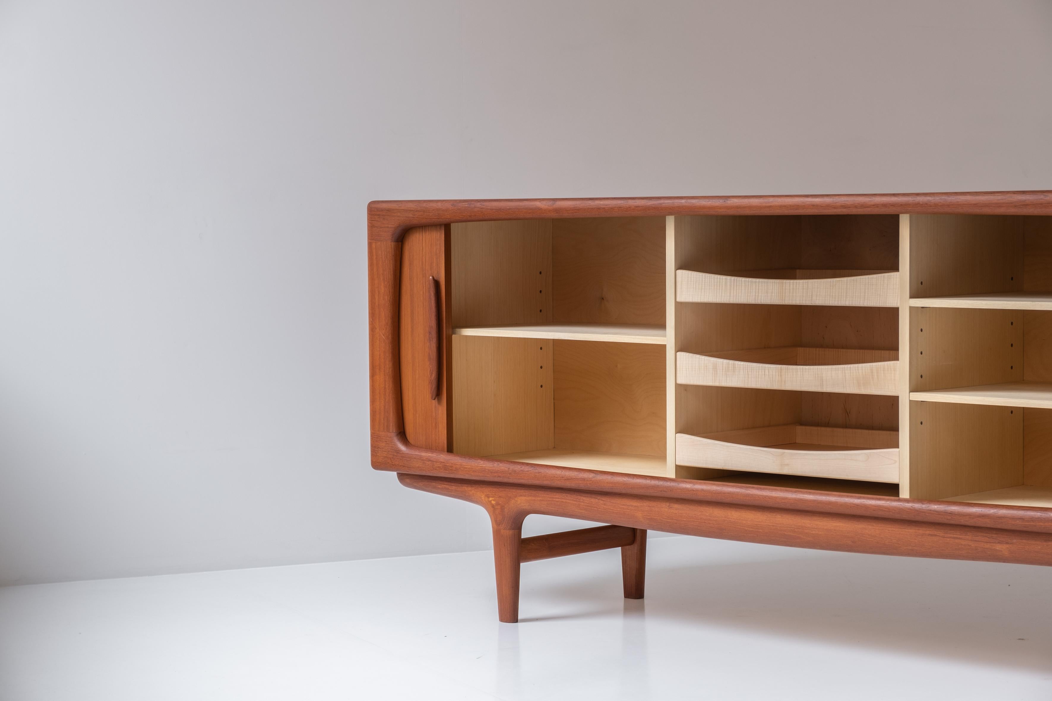 Tambour Sideboard in Teak by Johannes Andersen for Falster, Denmark 1960s 2