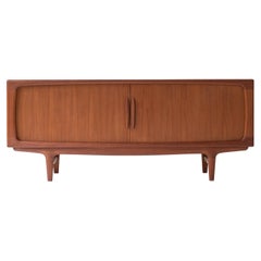 Buffet Tambour en teck de Johannes Andersen pour Falster, Danemark, années 1960. 