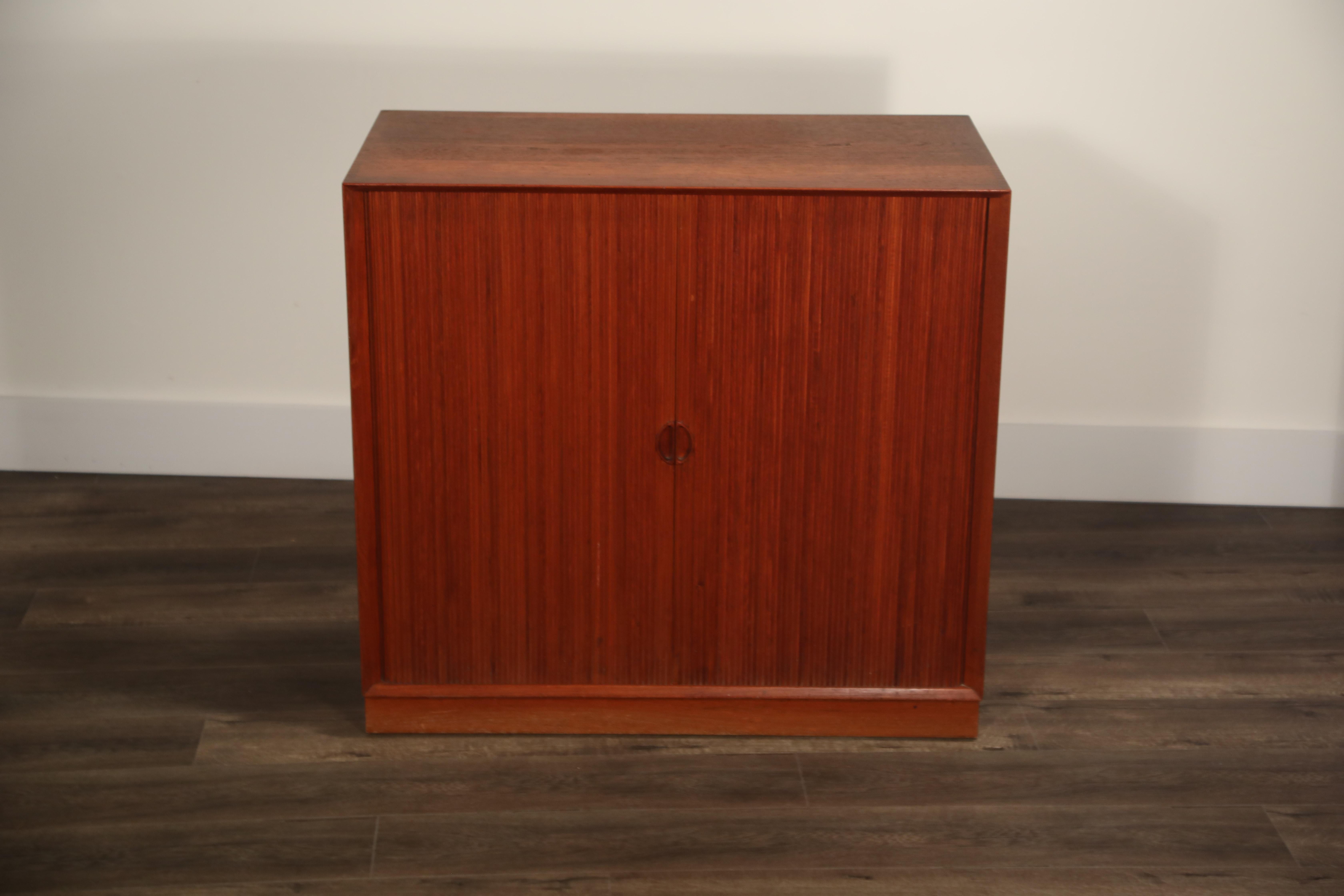 Danish Tambour Teak Cabinet by Peter Hvidt & Orla Mølgaard Nielsen for Illums Bolighus 