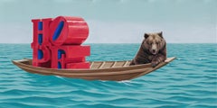 Ta Men+ Painting- Hope - Bear on the Boat - Sea Landscape