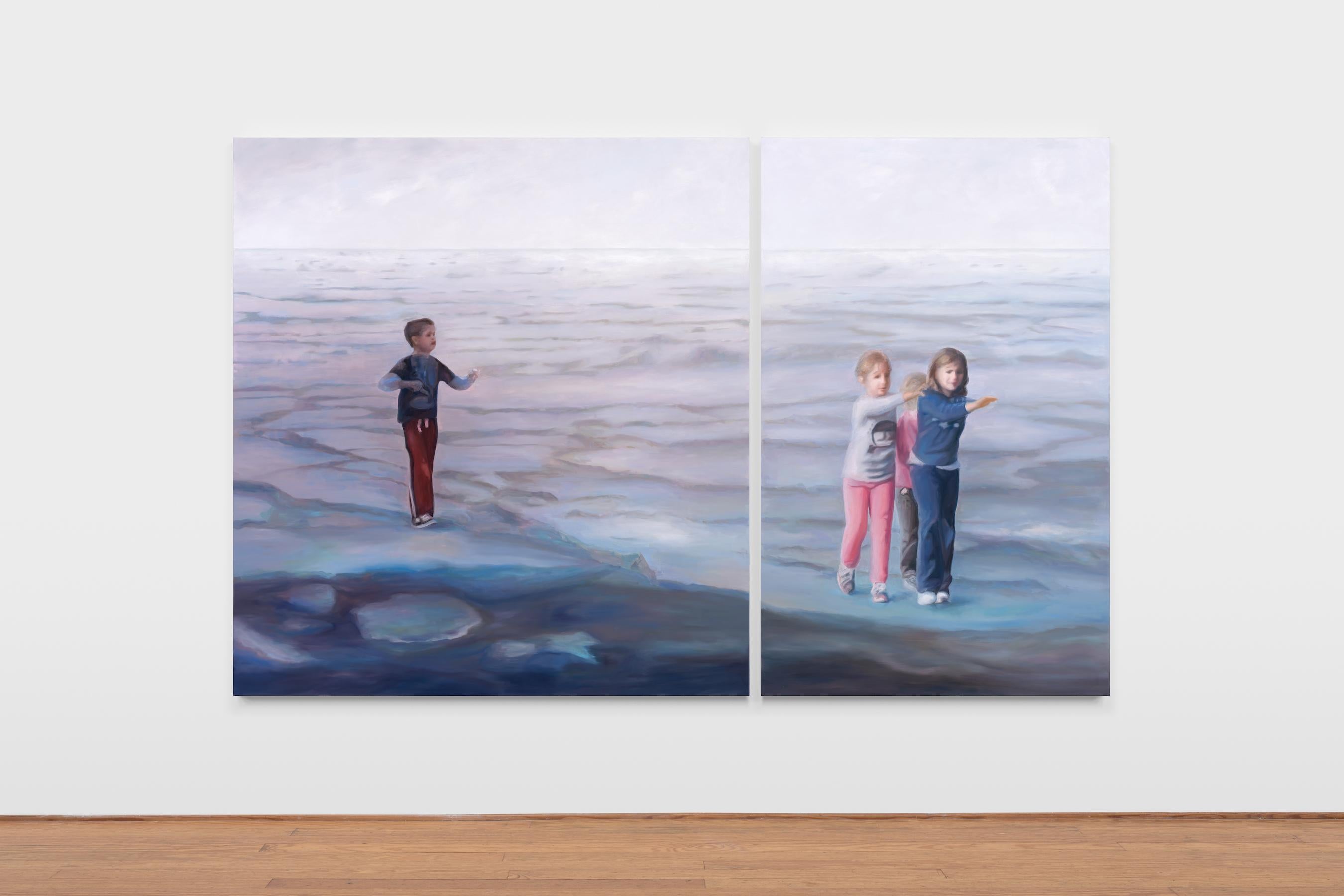 Island of Broken Toys (diptych) - Painting by Tamera Avery