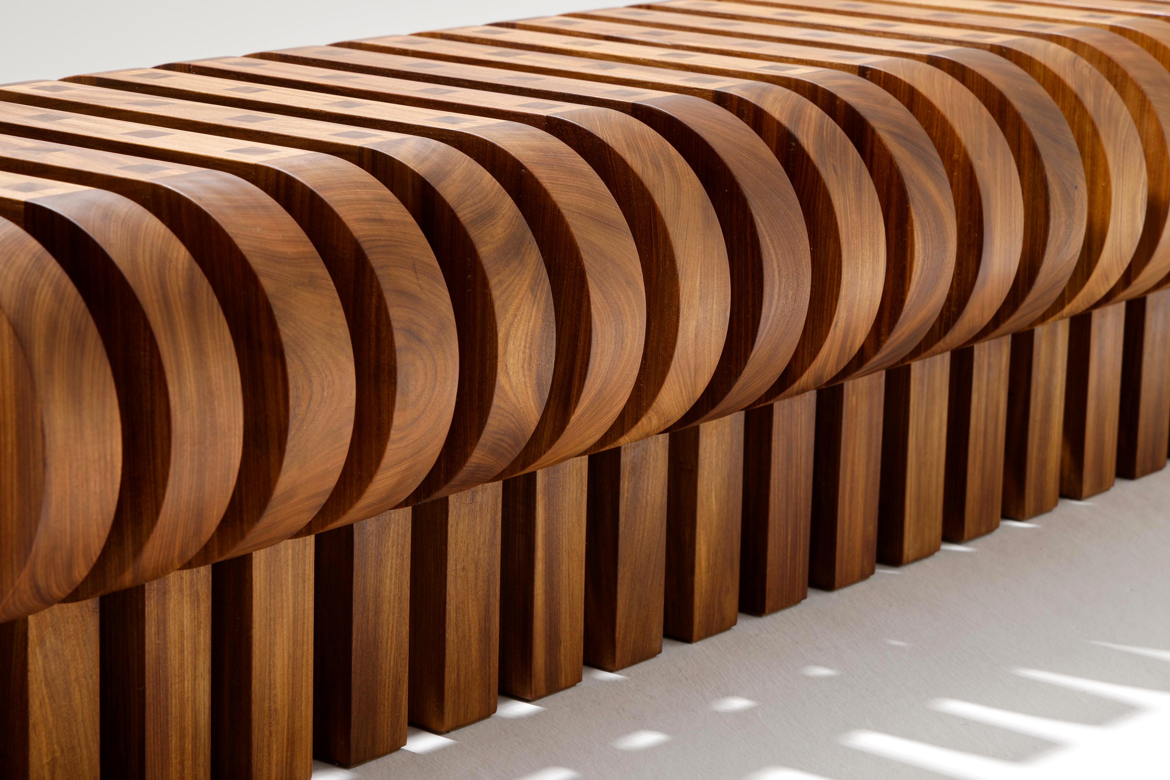 Tamga Afromosia Bench by Tolga Sencer In New Condition For Sale In Geneve, CH