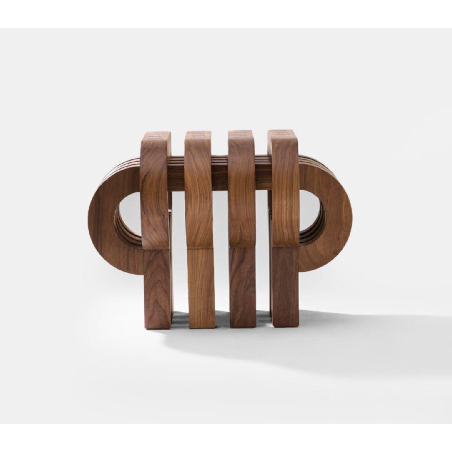 Tamga American Walnut Stool by Tolga Sencer In New Condition For Sale In Geneve, CH