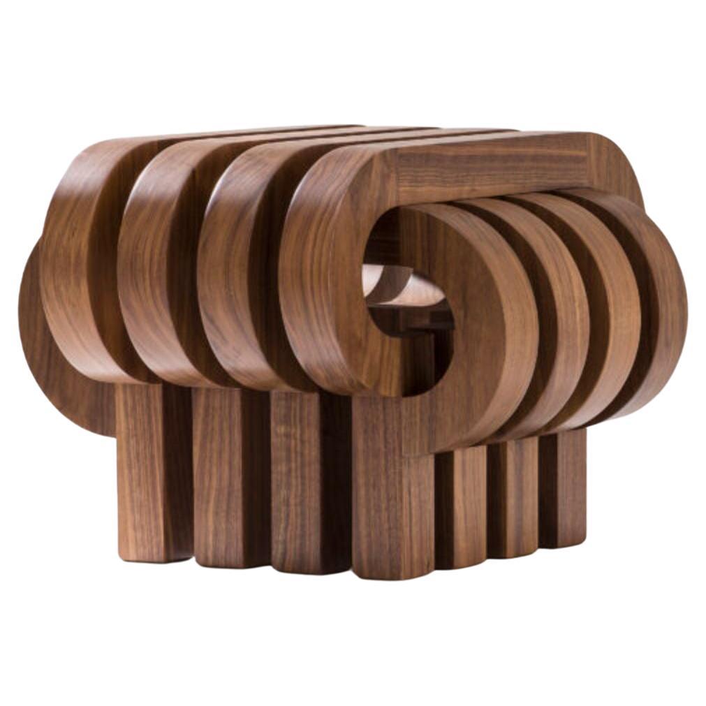 Tamga American Walnut Stool by Tolga Sencer