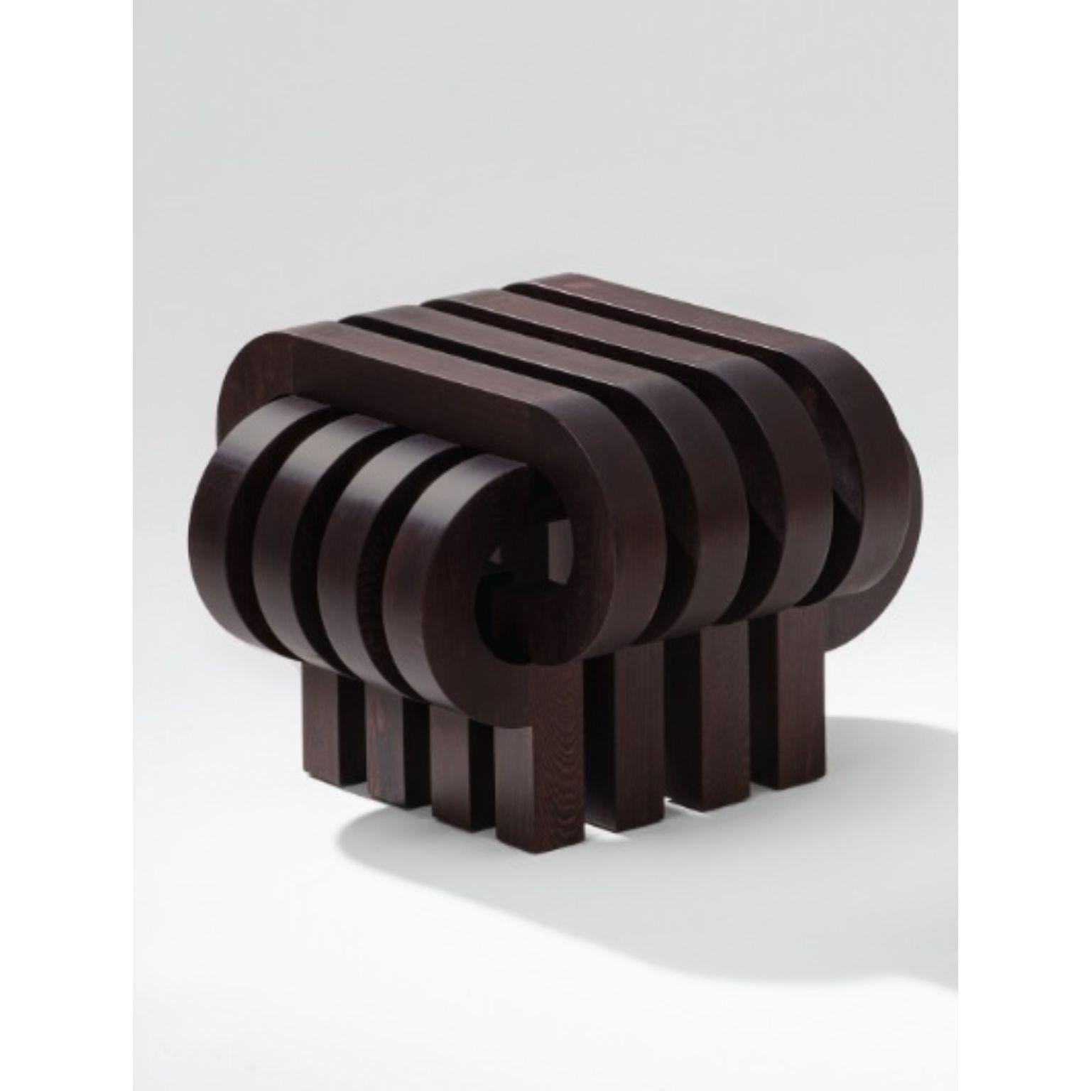 Post-Modern Tamga Wenge Stool by Tolga Sencer For Sale