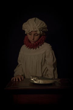 The Fishmonger - Girl with a Plate of Fish, Dark, Moody Photography with Figure