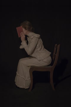The Intellectual - Photography of a Girl Reading a book in a Dress, Moody, Dark