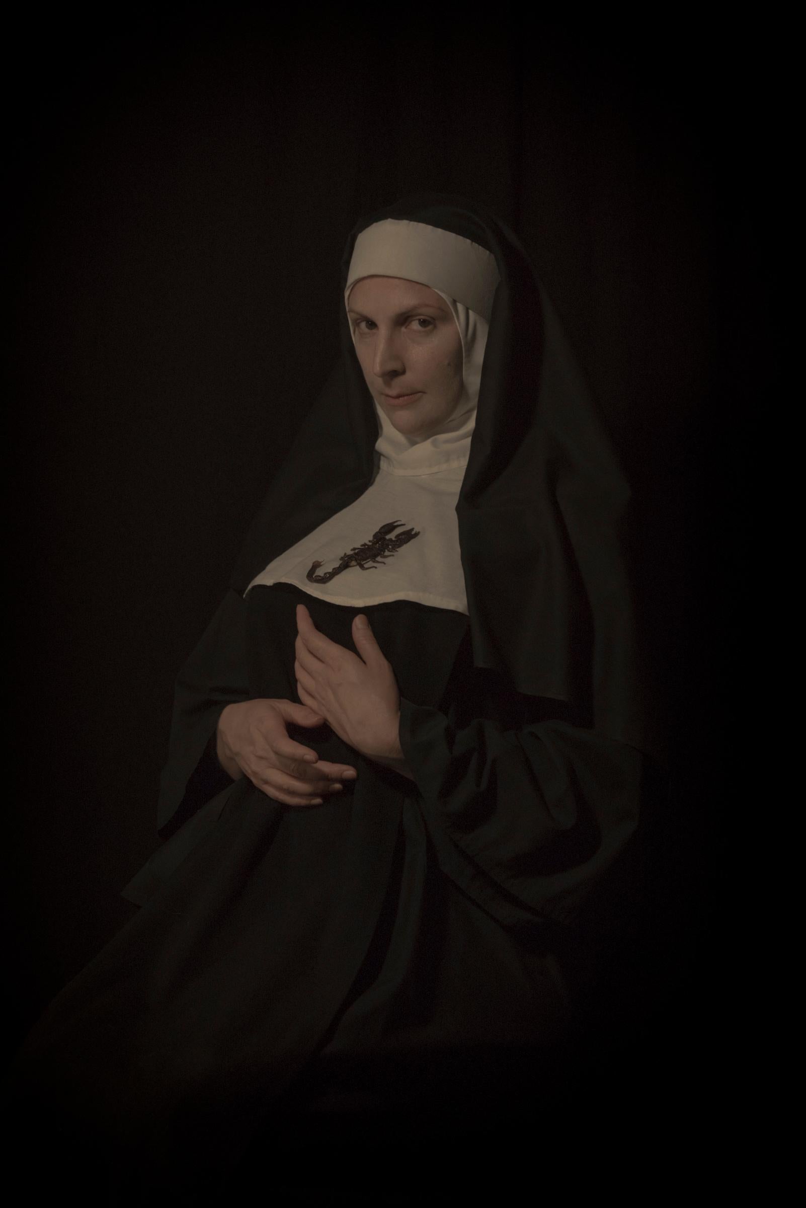 Tami Bahat Figurative Photograph - The Nun, Dark, Moody Photography