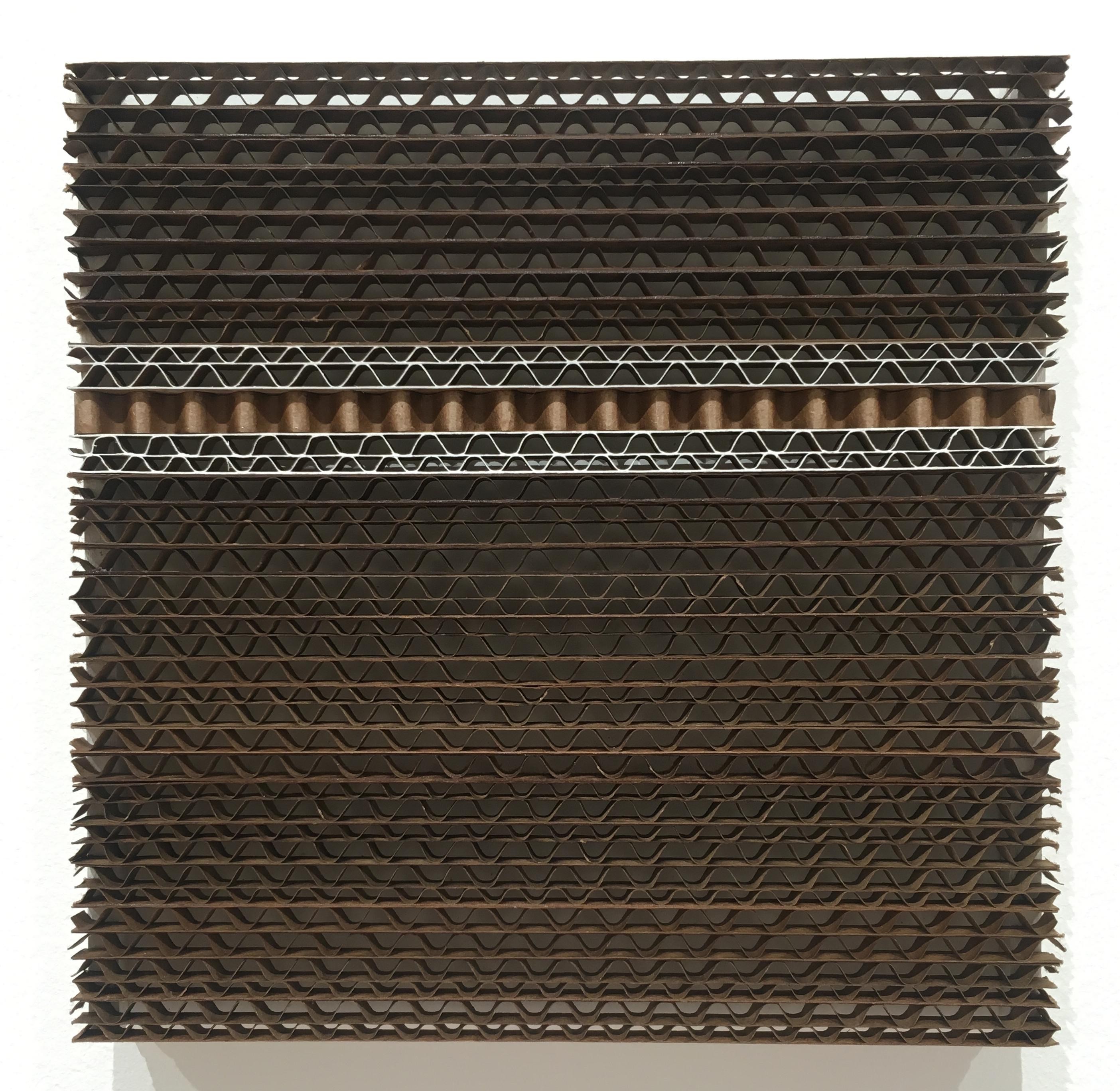 In this most recent body of work, Kawata shreds and reconfigures corrugated cardboard to create objects of fantasy and minimalism.  Transformed by volume and manipulation, the artist elevates these humble materials from their prosaic, utilitarian