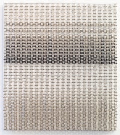 Permutation 11, abstract wall-hanging sculpture, found safety pins