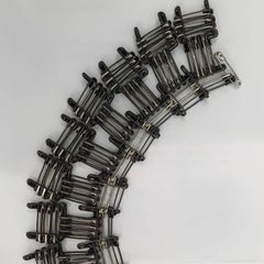 Sunflower #2, safety pin necklace, wearable art, statement jewelry, 2015