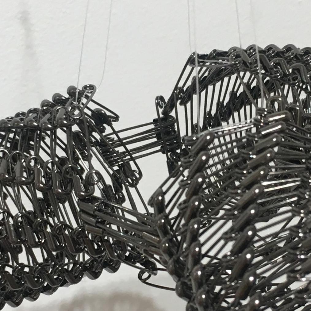 Tamiko Kawata, Three Wings (small), Safety pins sculpture, 2016 1