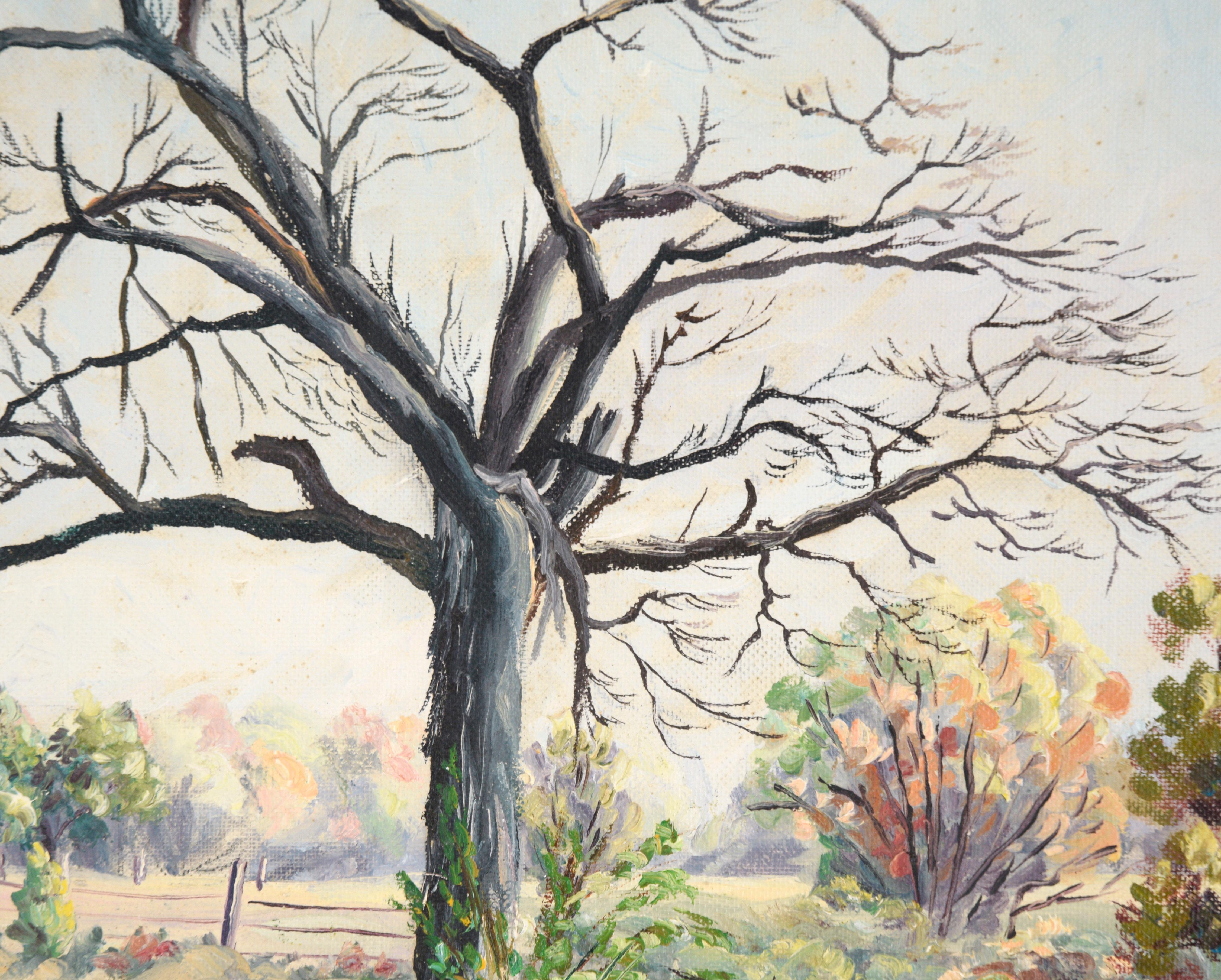 landscape with bare tree