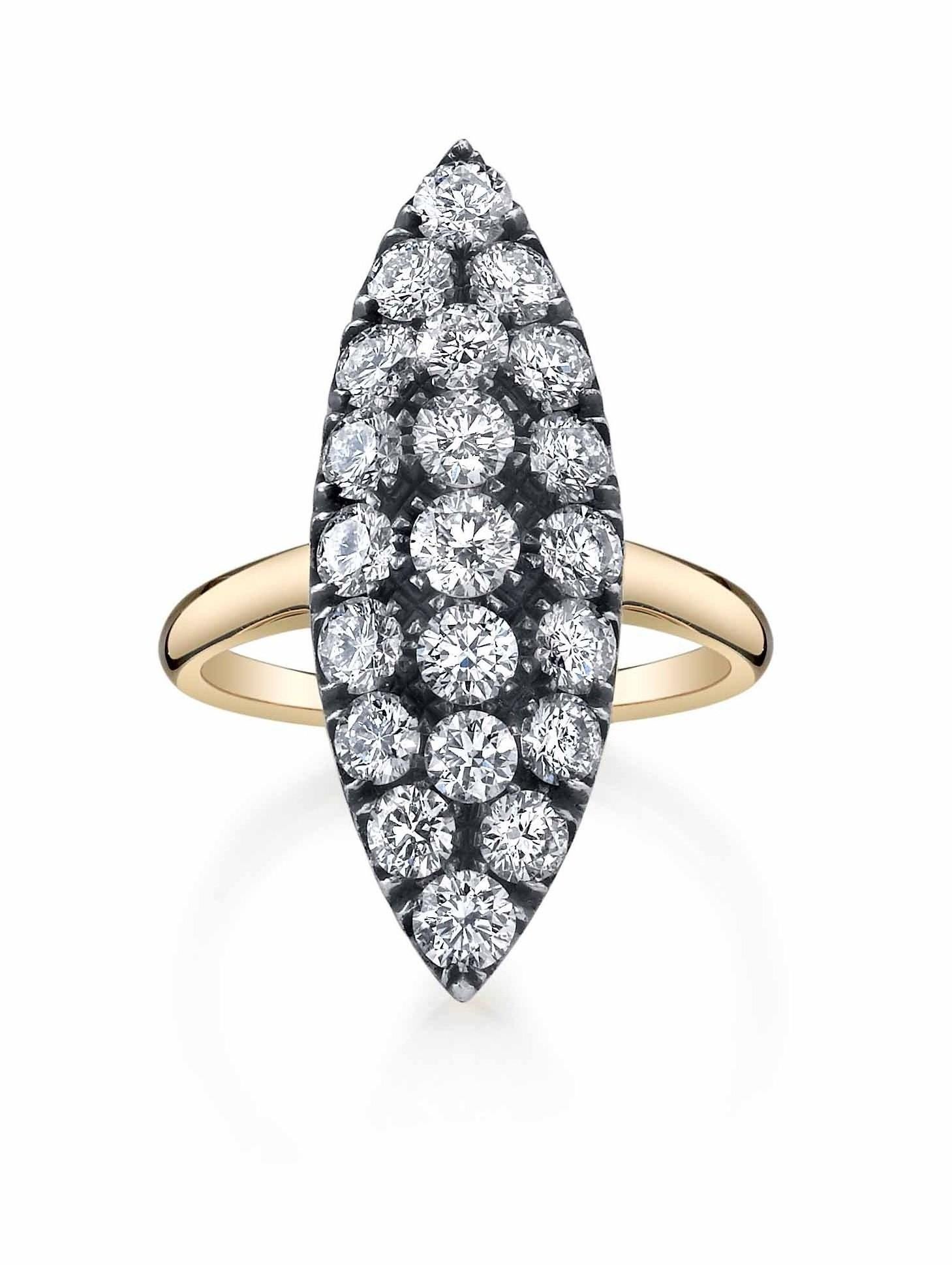 Taille ronde Bague en diamant marquise de 1,92 carat en vente