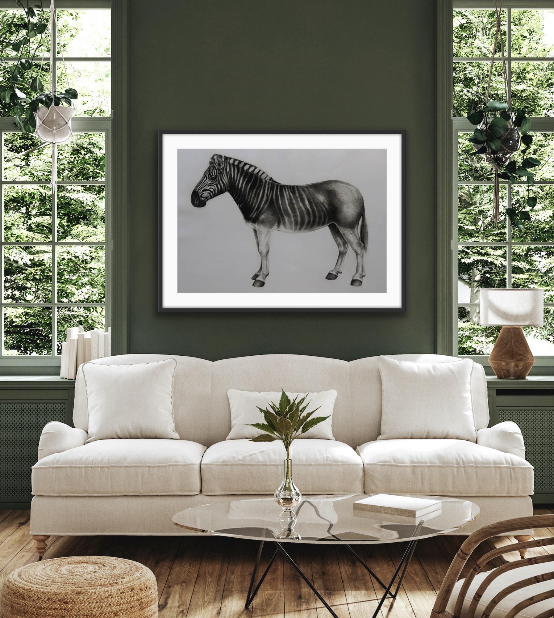 Quagga, Tierdruck, Druck in limitierter Auflage, erschwingliche Kunst zum Verkauf, Tierkunst im Angebot 4