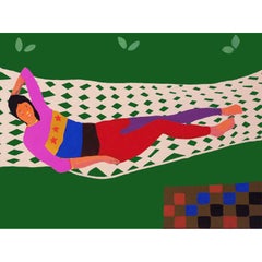 'Tammy on a Hammock' Portrait Painting by Alan Fears Pop Art