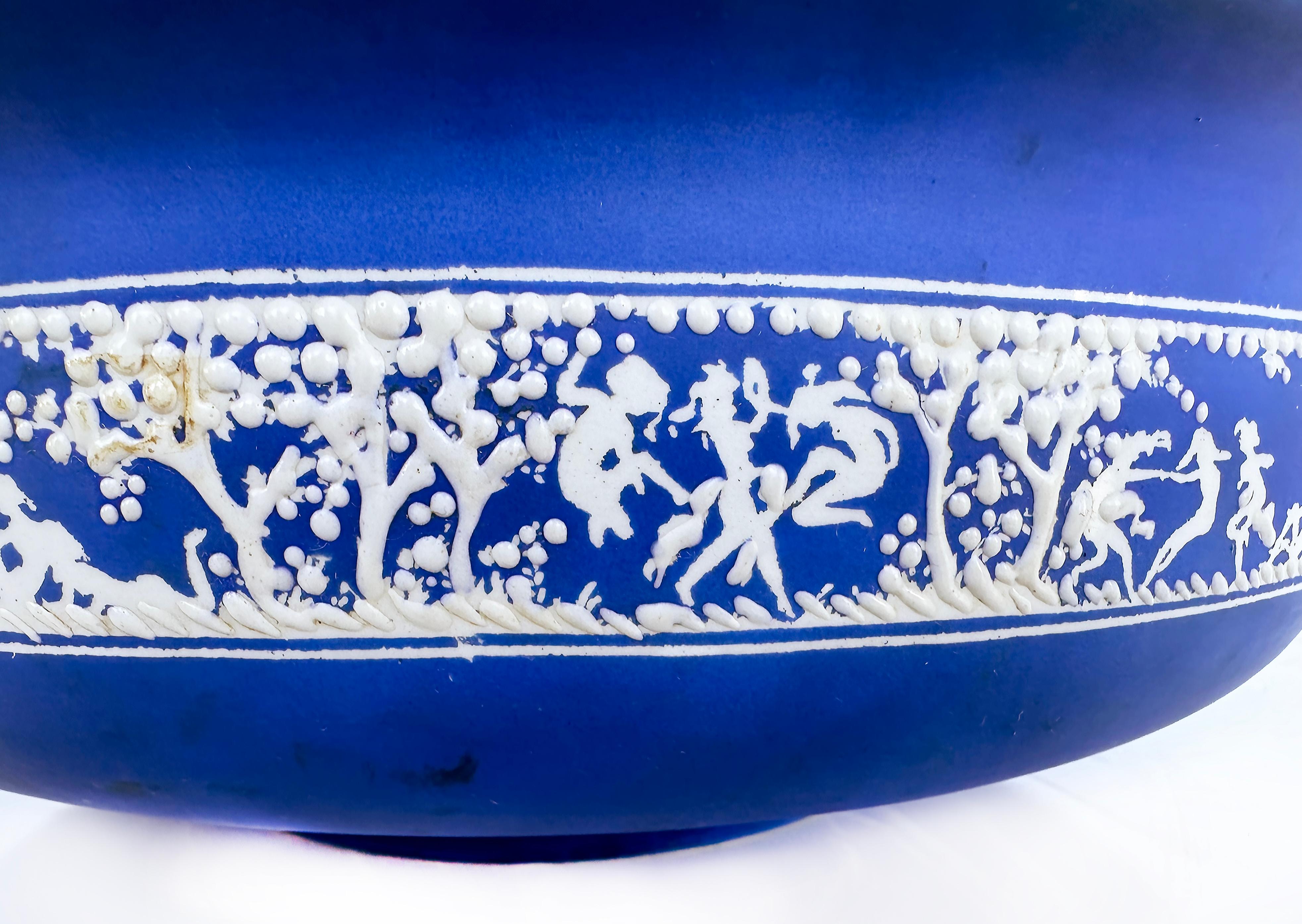 Ensemble de pichets en jaspe « Tams » de John Tams Ltd, Angleterre, bleu et blanc en vente 6