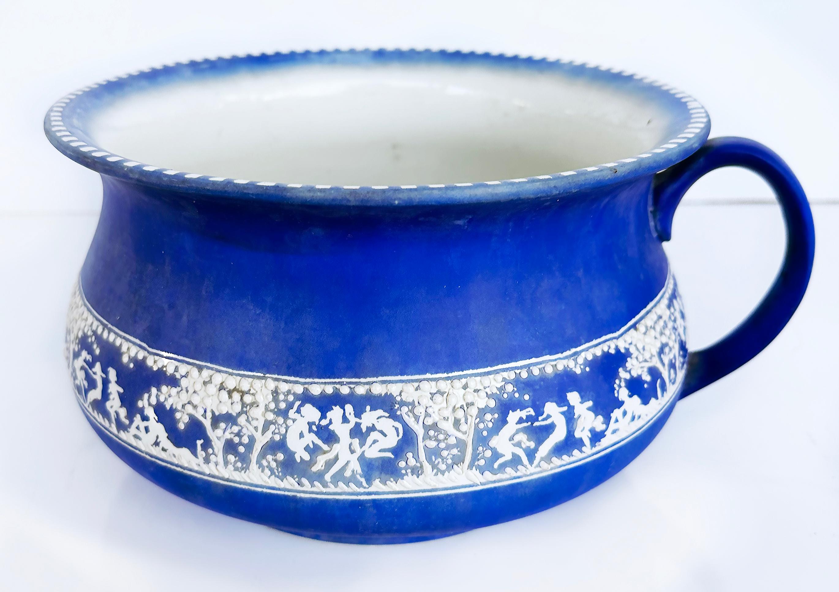 Ensemble de pichets en jaspe « Tams » de John Tams Ltd, Angleterre, bleu et blanc en vente 10