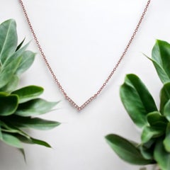 Tamsin  10K Rose Gold Chevron Necklace, 0.05 CTW Diamonds, Adjustable