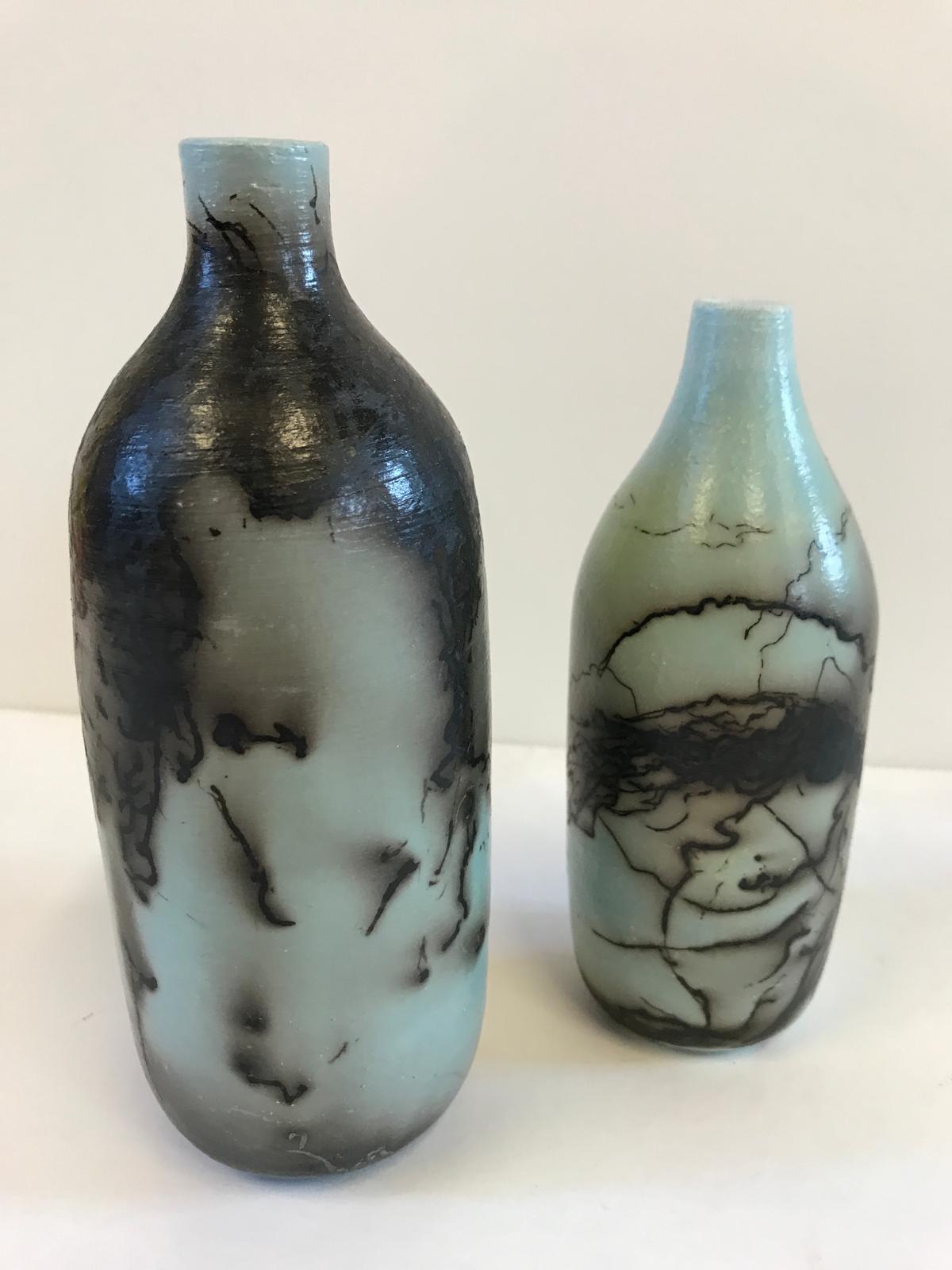 En Venta, Cerámica Raku Desnuda, Jarrón Azul Huevo de Pato  Extra Pequeño, Cerámica en venta 1