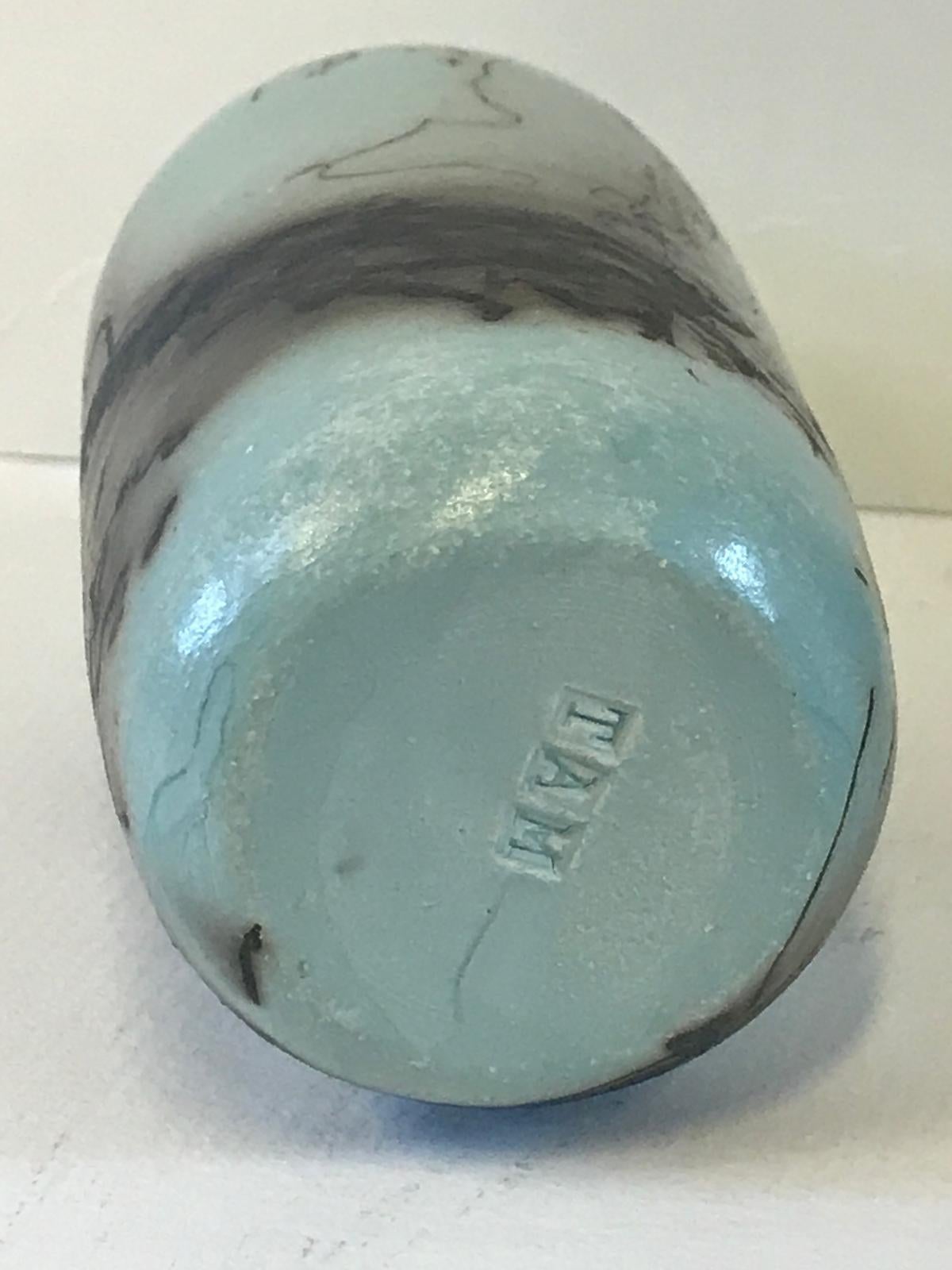 En Venta, Cerámica Raku Desnuda, Jarrón Azul Huevo de Pato  Extra Pequeño, Cerámica en venta 2