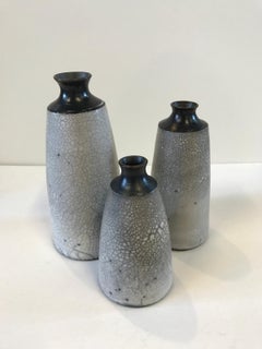 In vendita, tre vasi nudi in ceramica Raku, ceramica, scultura, arte