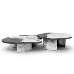 Set di 2 tavolini da caffè Tamuria Calacatta