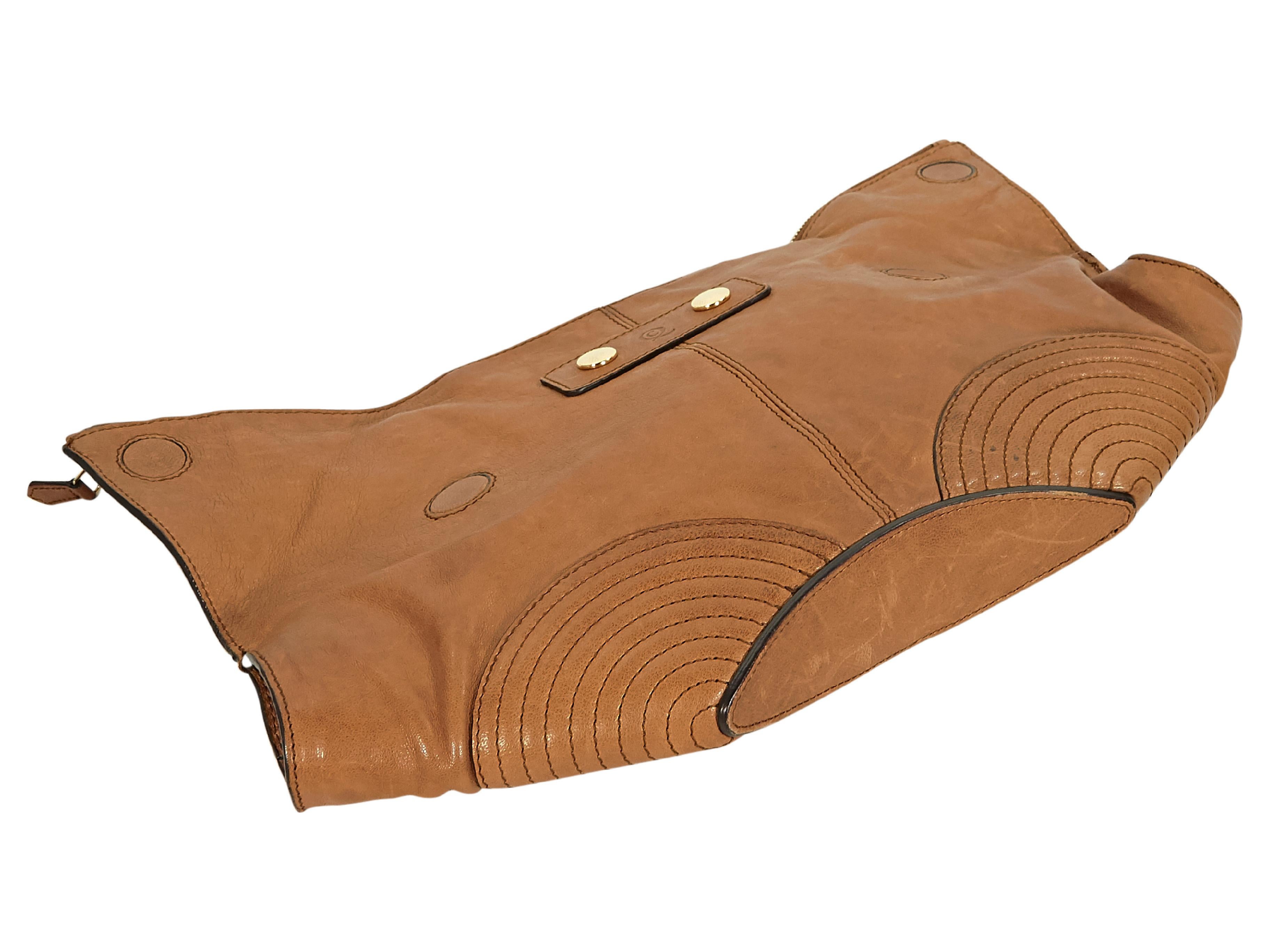 Brown Tan Alexander McQueen Leather De Manta Clutch