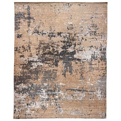 Tappeto con design astratto grigio e marrone