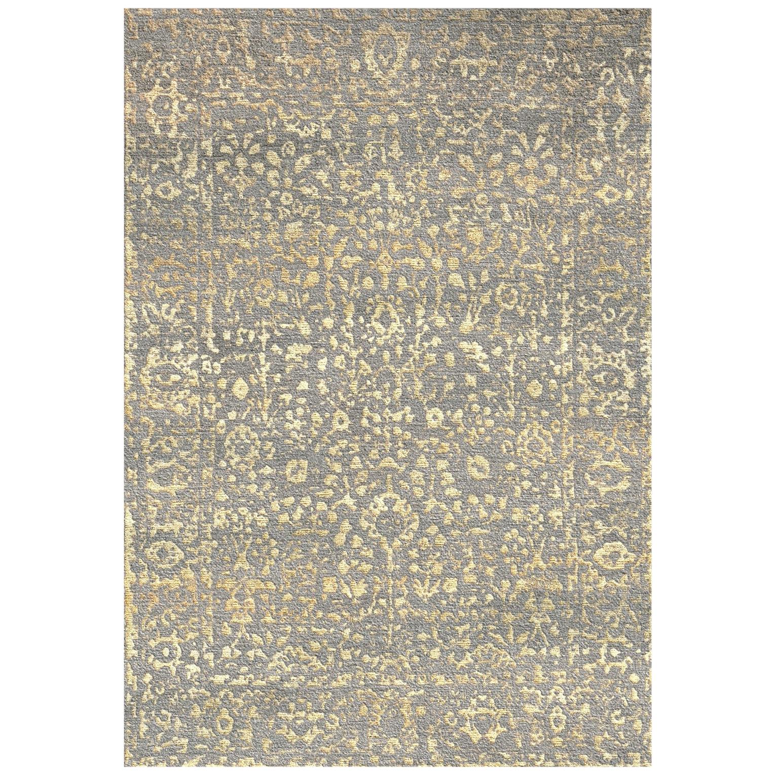 Tan and Grey Wool and Silk Rug from Modern Persian Collection by Gordian For Sale