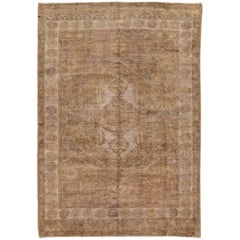 Tappeto in lana con motivo floreale fatto a mano Tan Antique Khotan