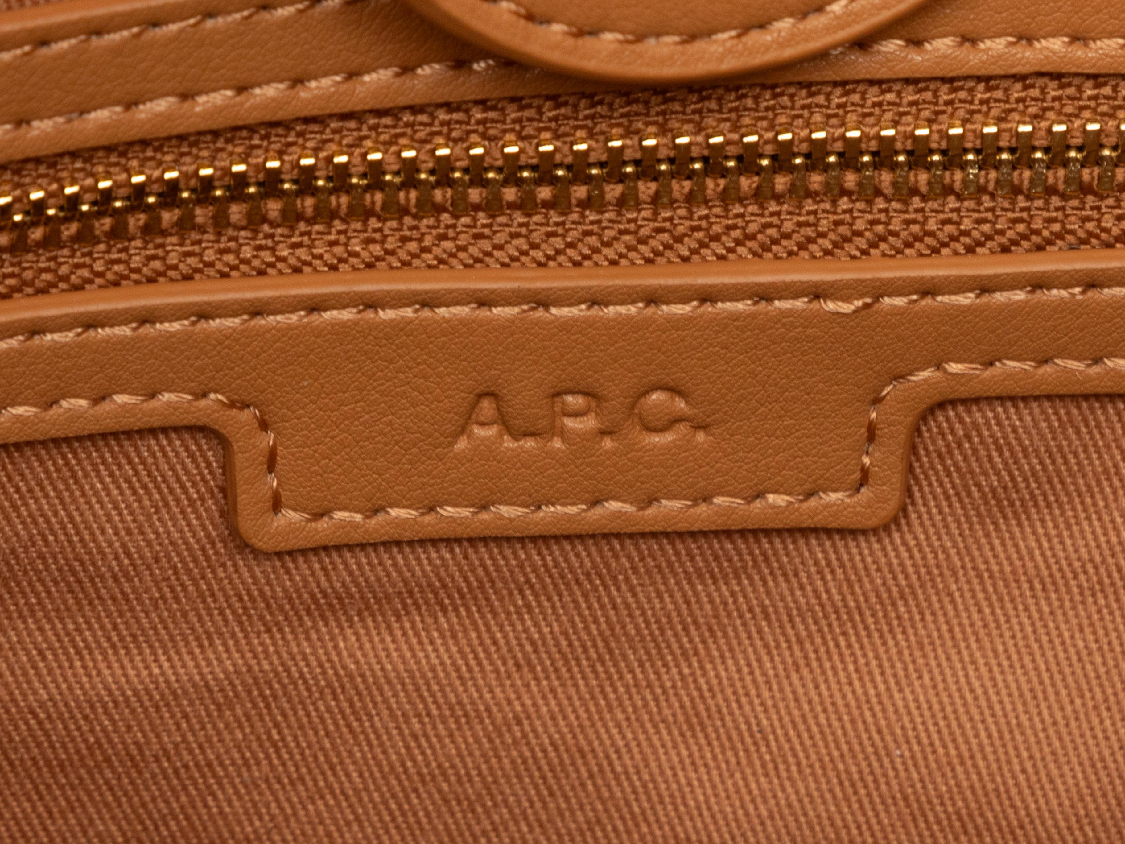 Tan A.P.C. Leather Shoulder Bag In Excellent Condition In New York, NY