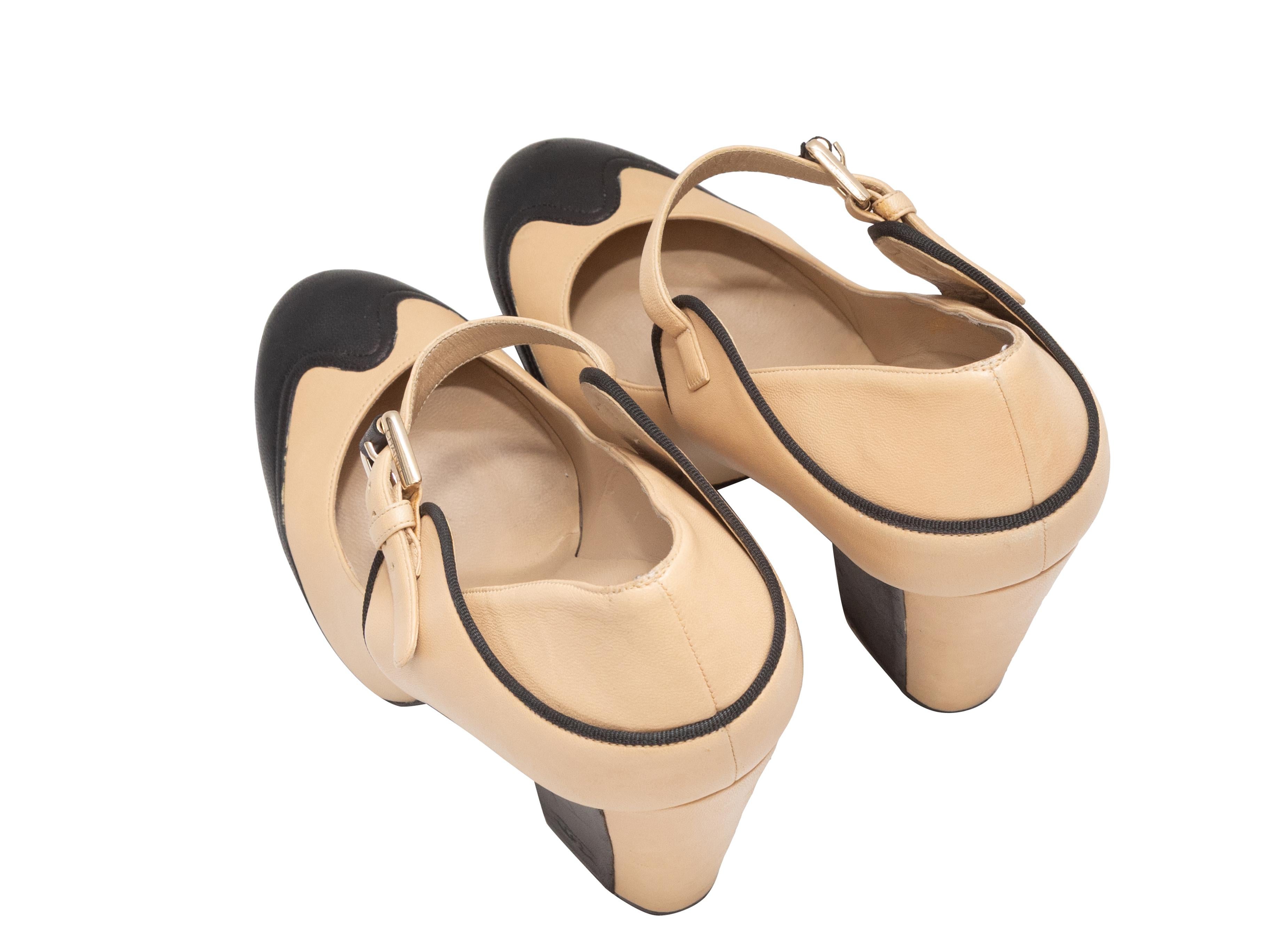 Bombas Mary Jane Chanel marrón y negro talla 39,5 Beige en venta