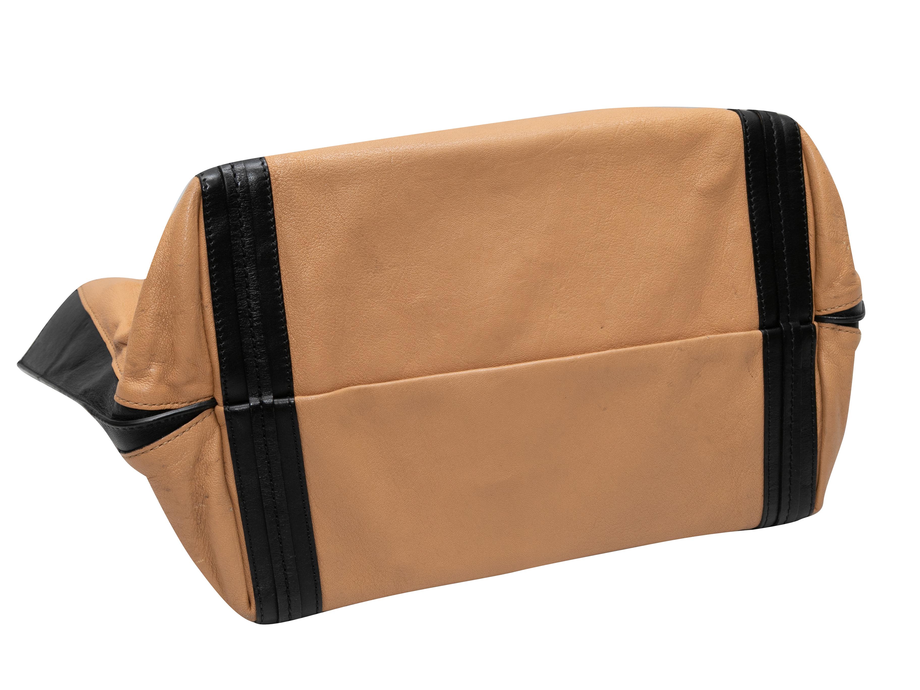 Tan & Black Chloe Medium Leather Tote Bag In Good Condition For Sale In New York, NY