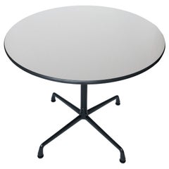 Tan & Black Eames Aluminum Group Table for Herman Miller