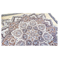 Tan Bohemian Paisley Bandana Print Silk Scarf
