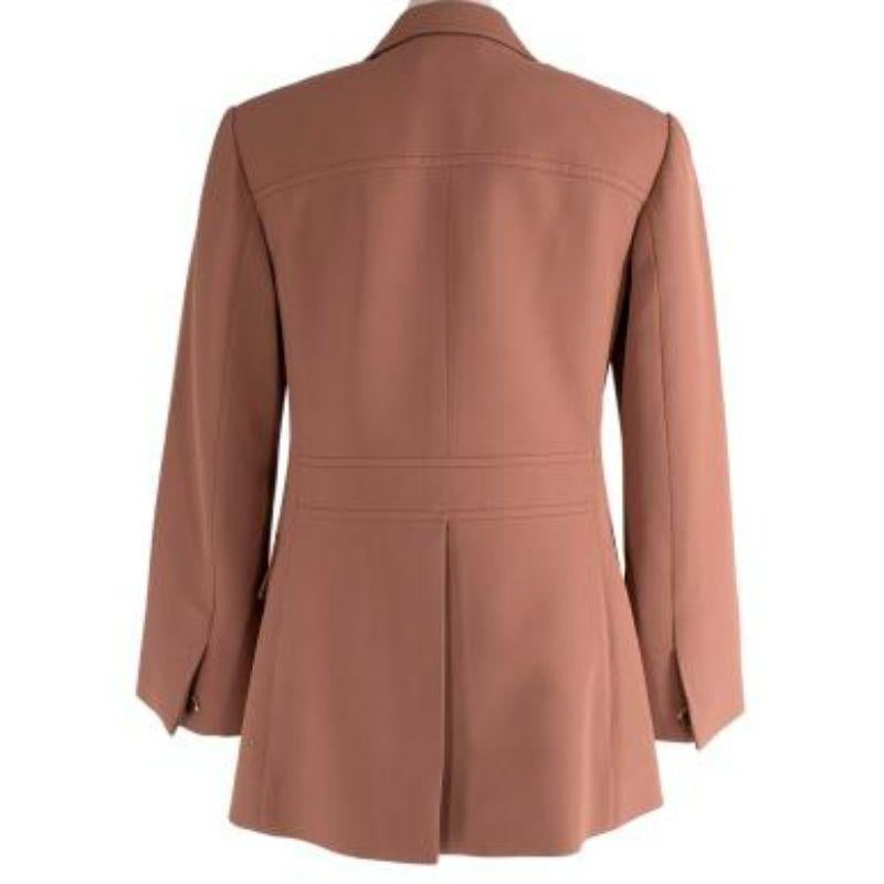 Brown Tan brown cotton-blend twill blazer For Sale