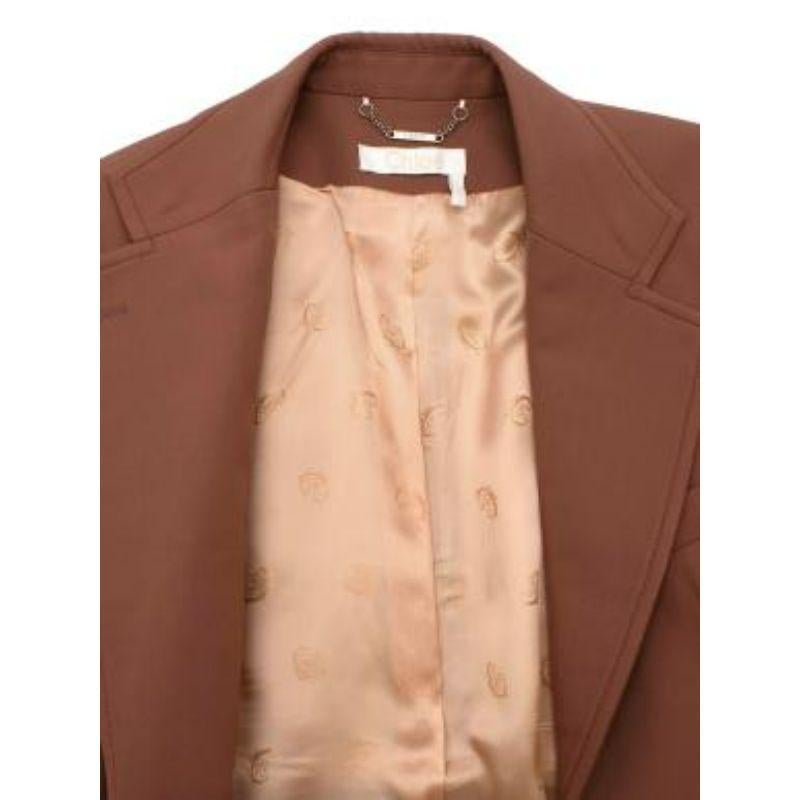 Tan brown cotton-blend twill blazer In Excellent Condition For Sale In London, GB