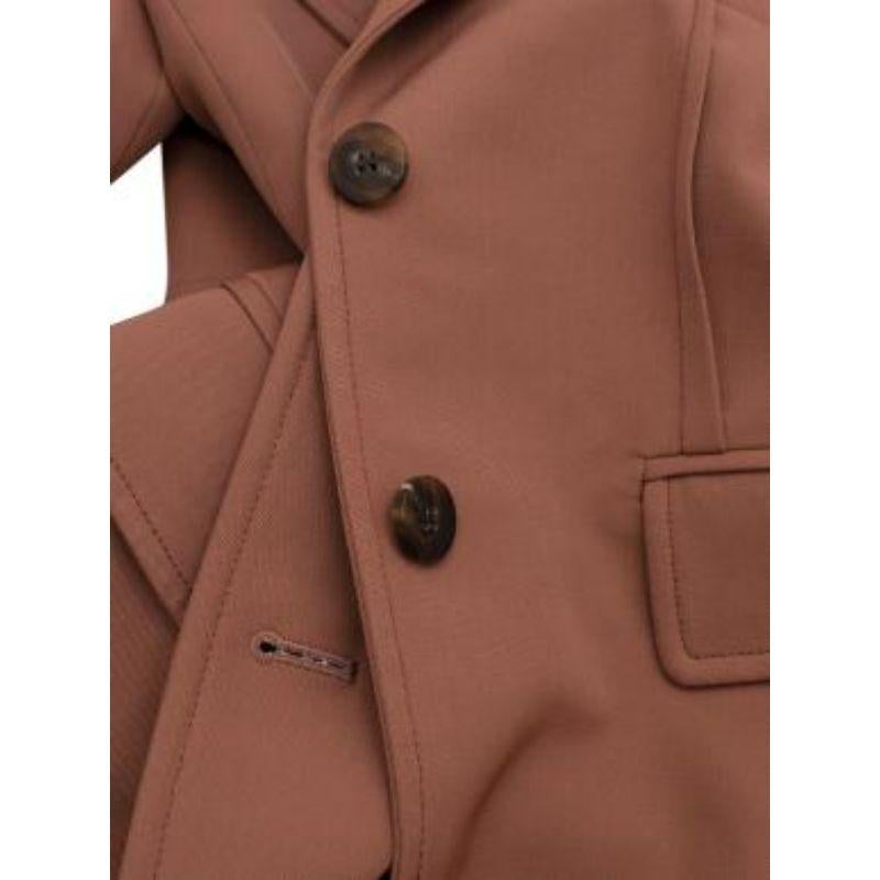 Tan brown cotton-blend twill blazer For Sale 1
