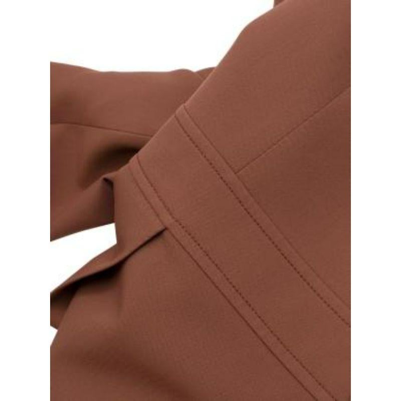 Tan brown cotton-blend twill blazer For Sale 2