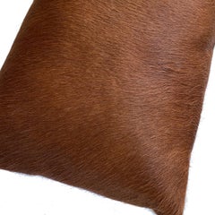 Tan Brown Cowhide Pillow, Lumbar Cushion