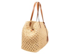 Tan & Brown Ermanno Scervio Raffia & Leather Tote