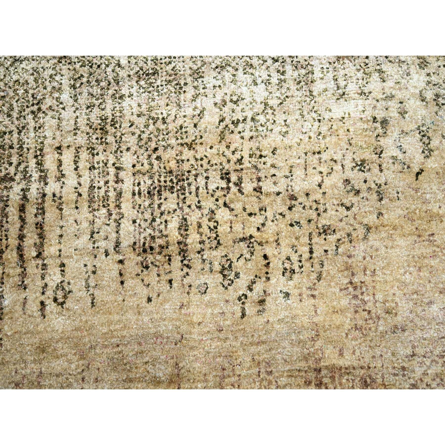 Soie Tan Brown THE EYE Pure Silk Soft to the Touch Hand Knotsted Rug 9'0