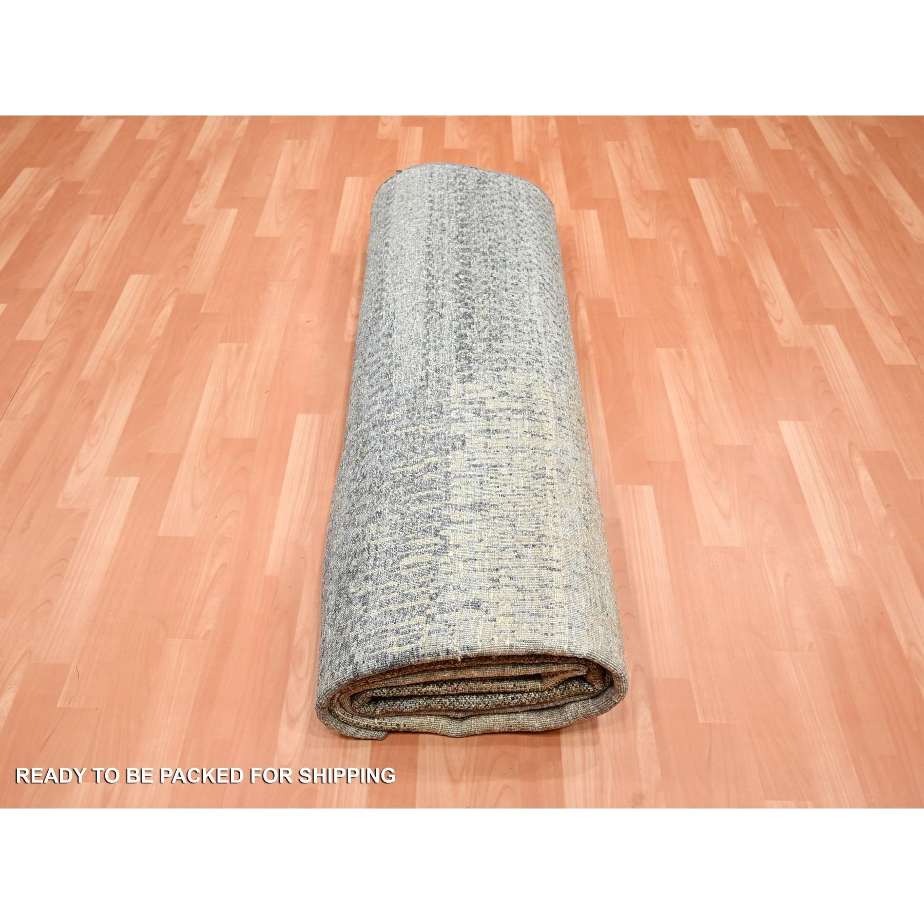 Tan Brown THE EYE Pure Silk Soft to the Touch Hand Knotsted Rug 9'0